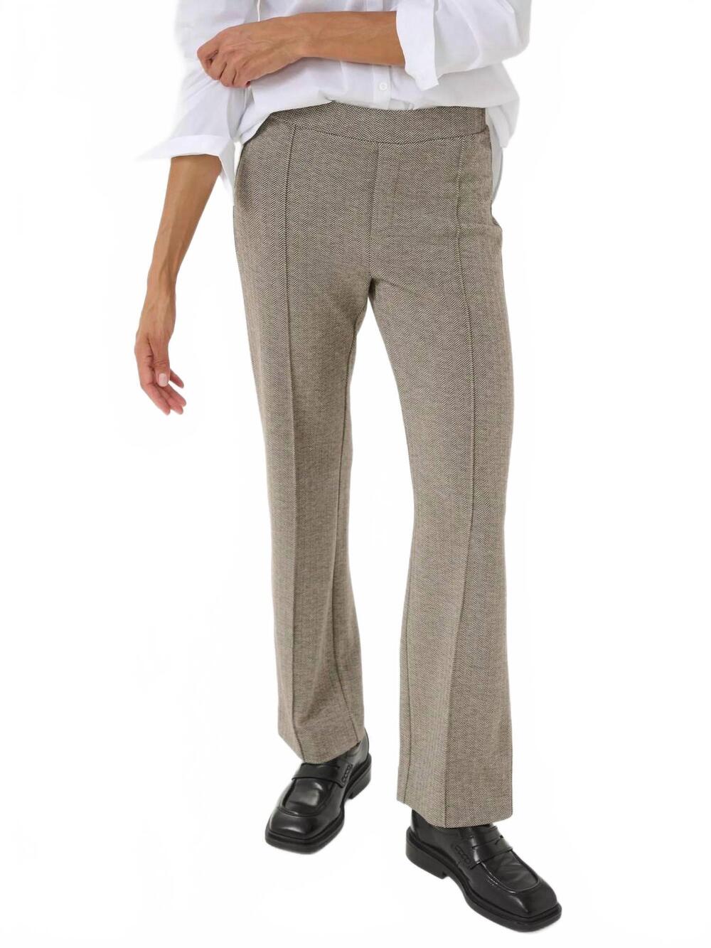 NEW PART TWO women's pontas pants in garnache herringbone